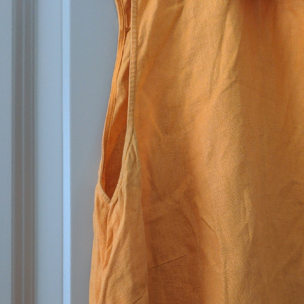Ralph Lauren Women's Orange Button-Down Sleeveless Shirt - Picture 6 of 8
